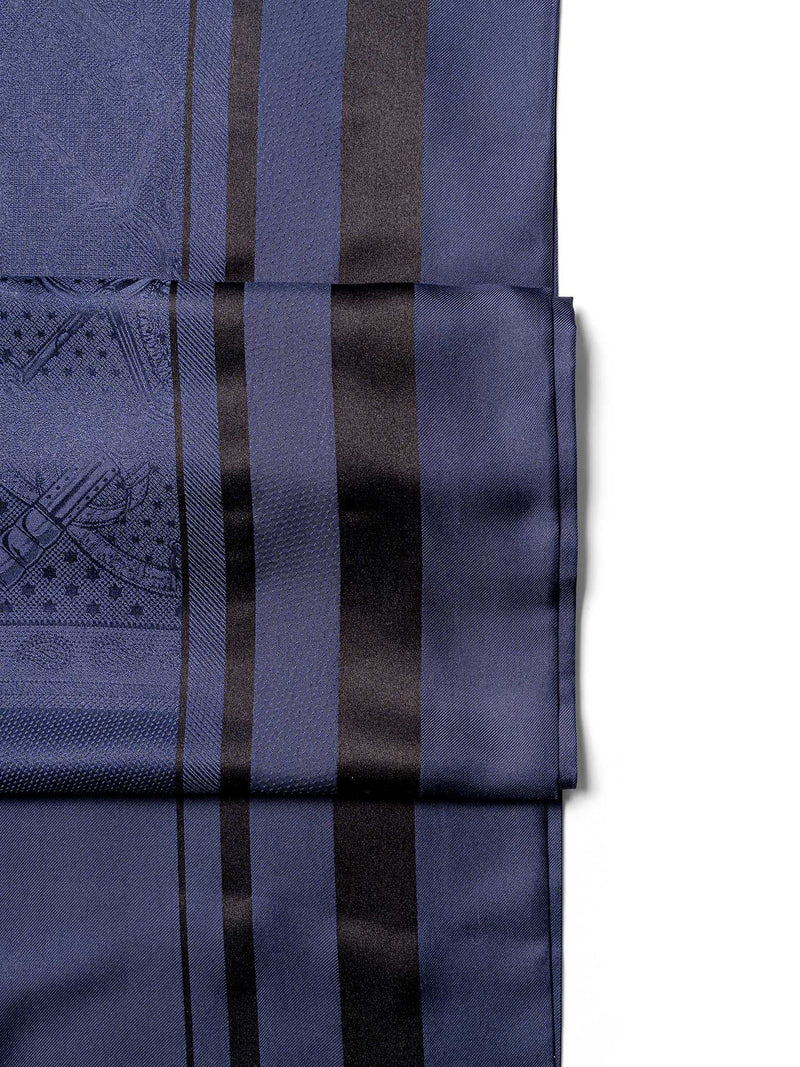 Hermes 2 Ply Silk Scarf Blue Black-designer resale