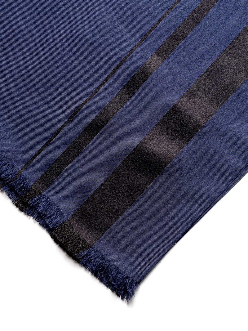 Hermes 2 Ply Silk Scarf Blue Black-designer resale