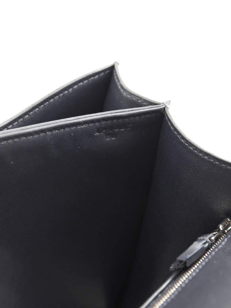 Hermes 24 Constance III Dark Blue Missi Lisse Alligator Flap Bag Palladium-designer resale