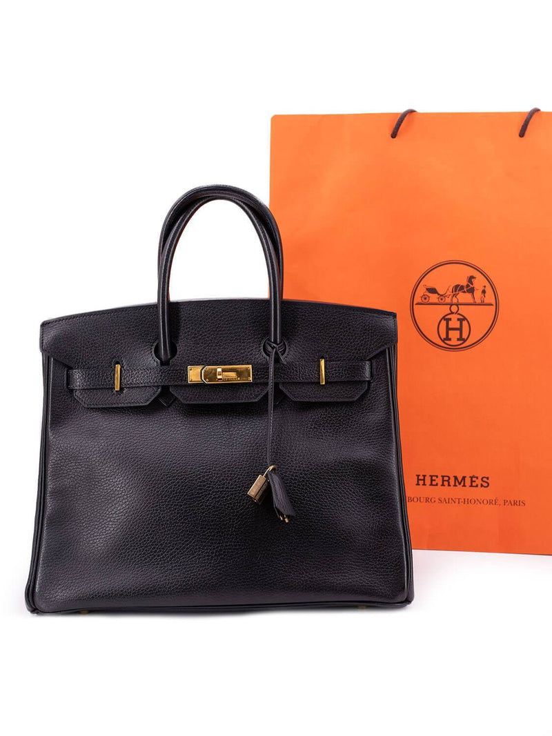 1997 Authentic Hermes birkin 35 black Ardennes leather & gold hardware