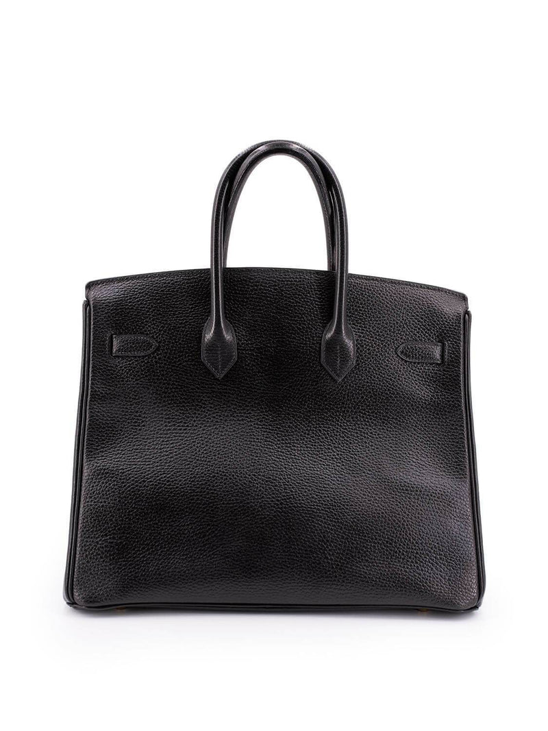 Hermes Ardennes Leather 35 Birkin Bag Black-designer resale