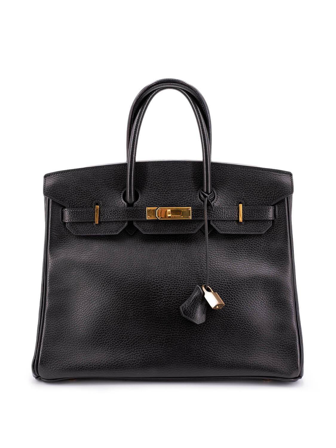 Hermes Ardennes Leather 35 Birkin Bag Black-designer resale