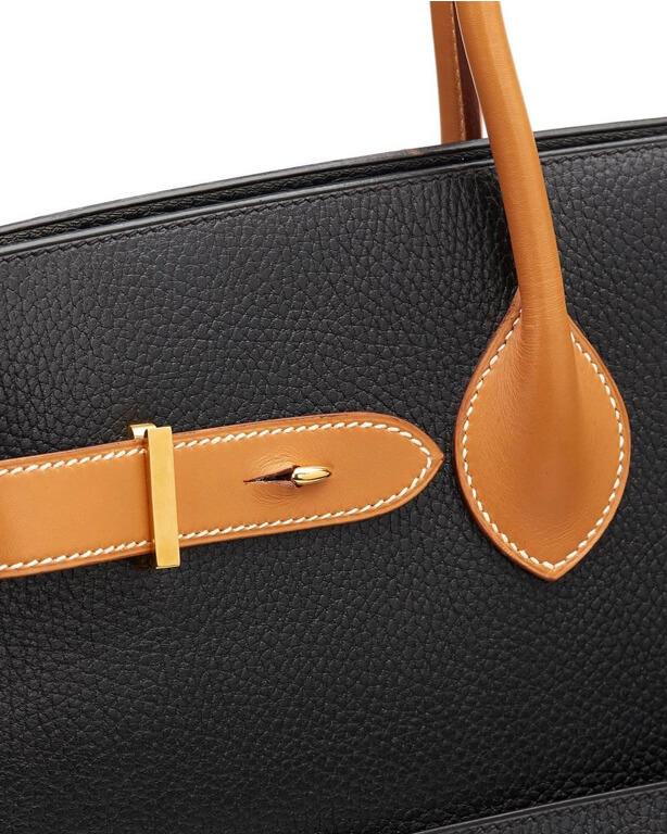 Hermes Ardennes Leather Airport Travel Bag 45 Black-designer resale