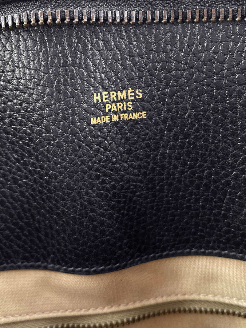 Hermes Ardennes Leather Airport Travel Bag 45 Black-designer resale
