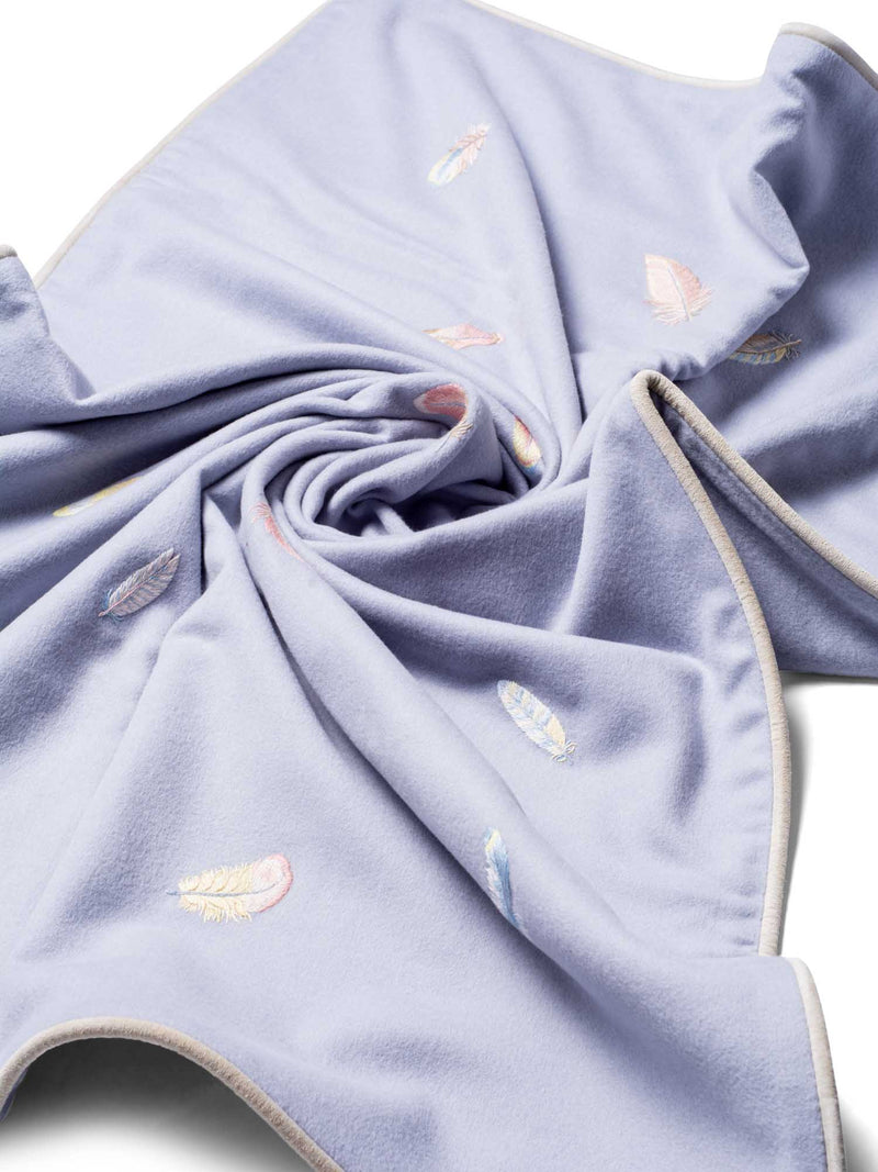 Hermes Baby Cashmere Embroidered Blanket Blue-designer resale