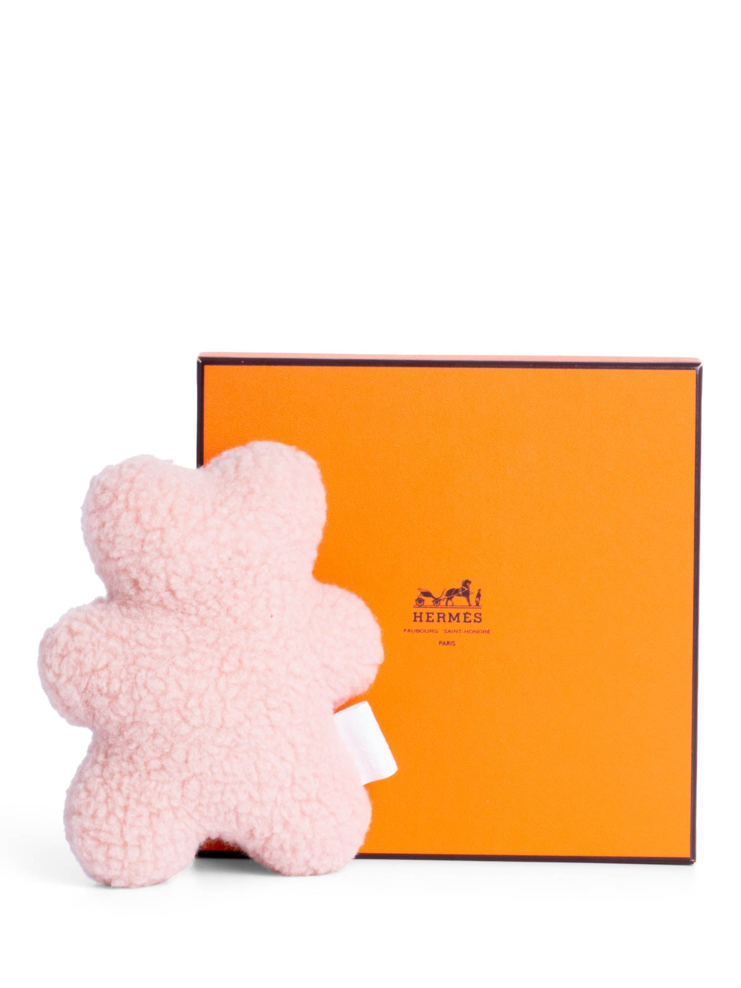 Hermes Baby Plush Bear Toy Pink-designer resale