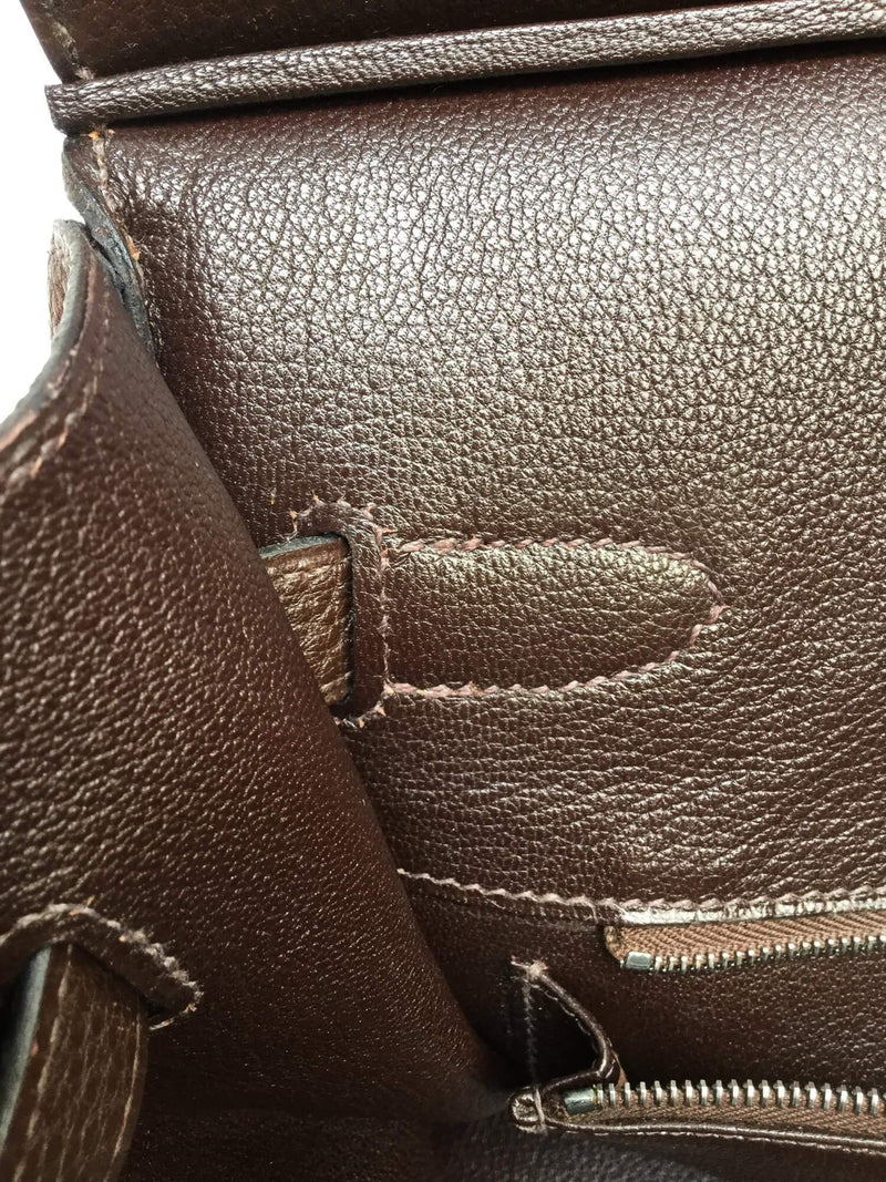 Hermes Birkin 35 Ebony Brown Togo Palladium Hardware-designer resale