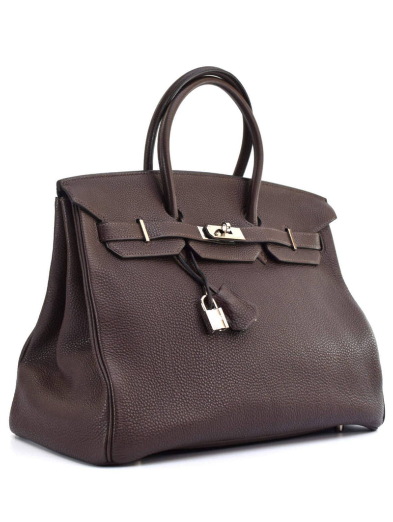 Hermes Birkin 35 Ebony Brown Togo Palladium Hardware-designer resale