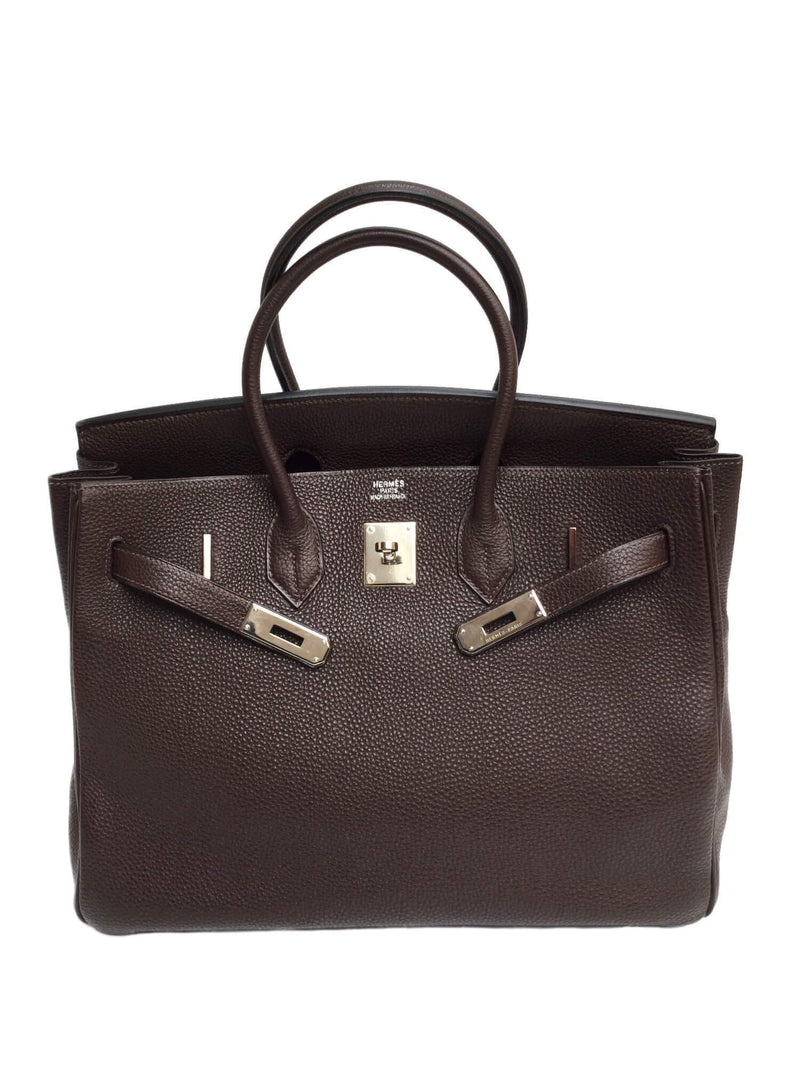 Hermes Birkin 35 Ebony Brown Togo Palladium Hardware-designer resale