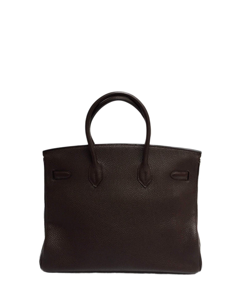 Hermes Birkin 35 Ebony Brown Togo Palladium Hardware