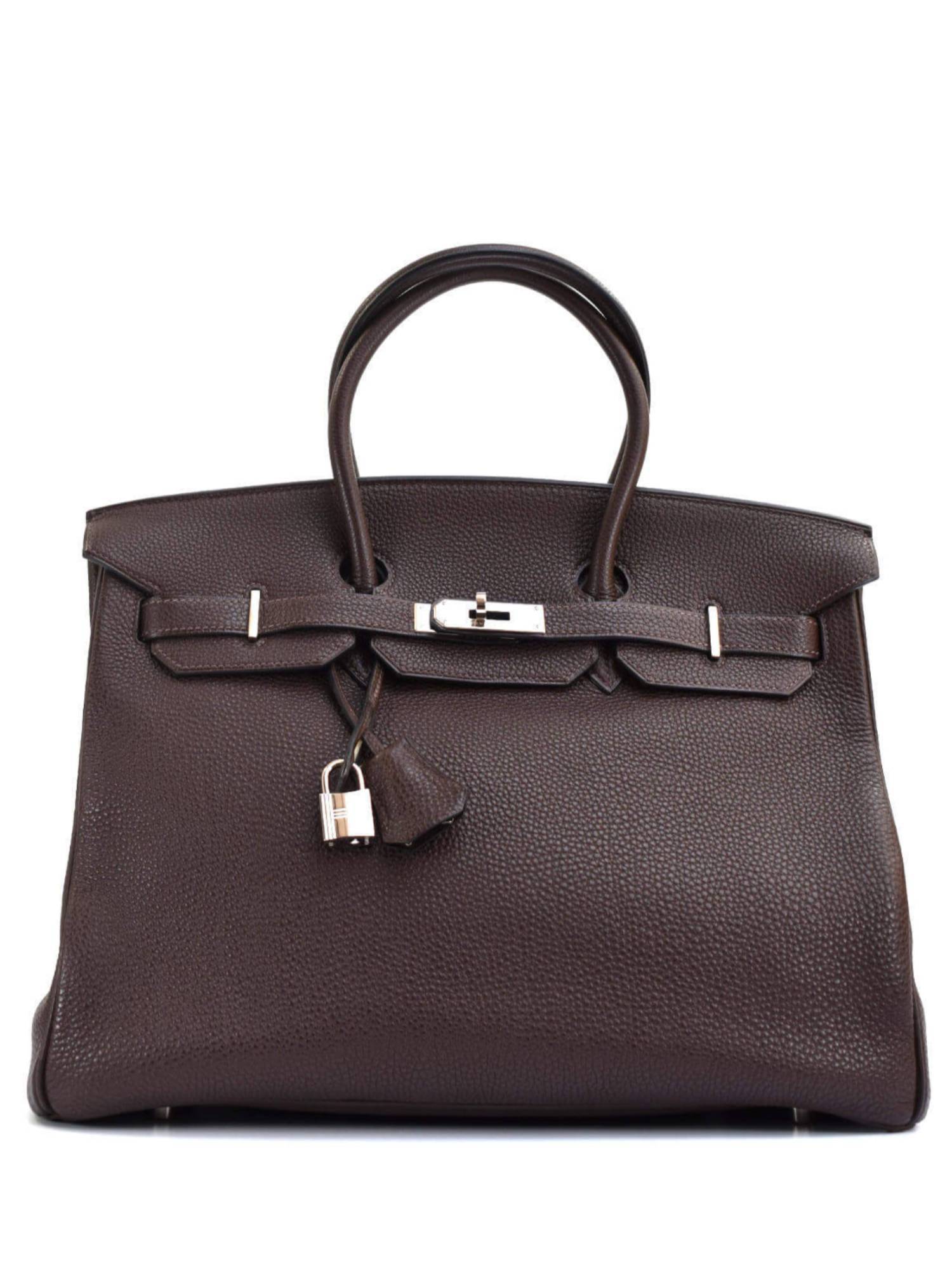 Hermes Birkin 35 Ebony Brown Togo Palladium Hardware-designer resale