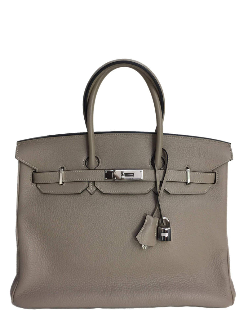 Hermes Birkin 35 Taupe Dove Togo Palladium Hardware-designer resale