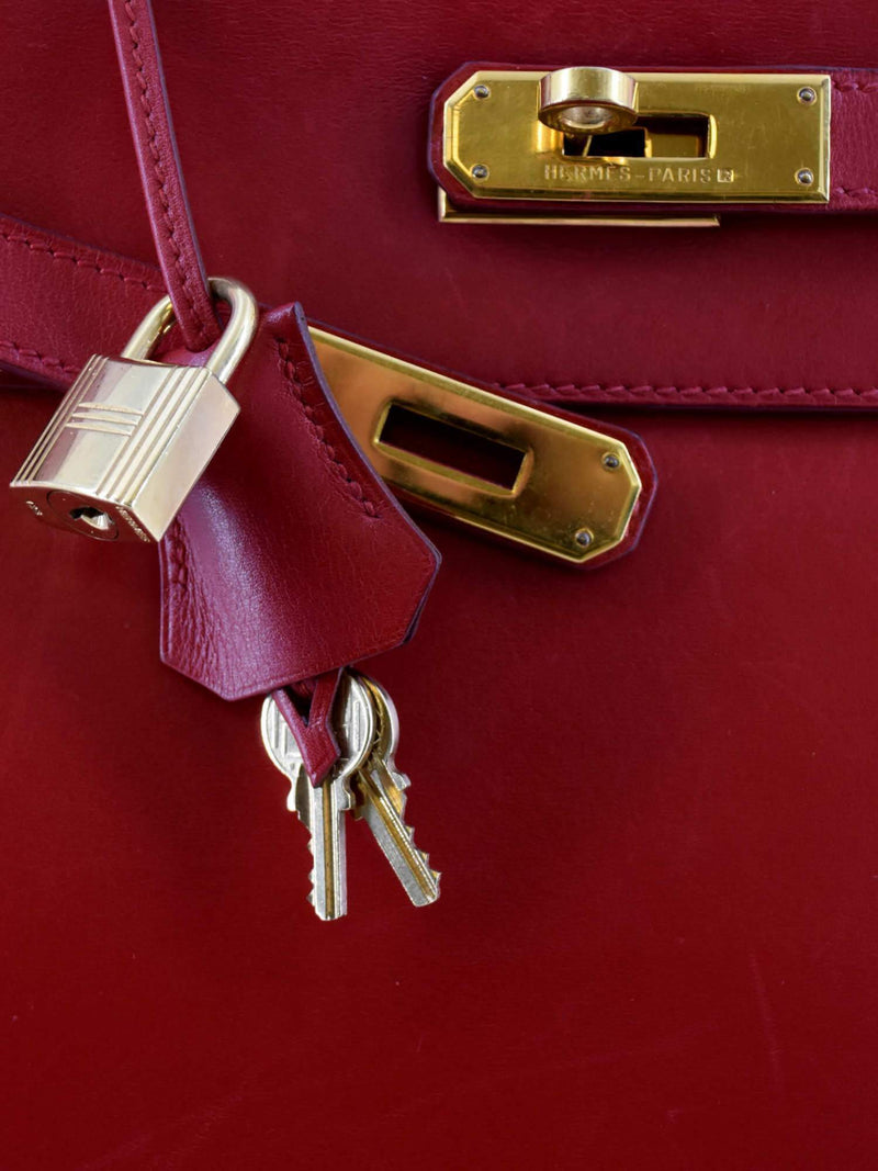 Hermes Box Kelly Sellier 35 Rouge-designer resale