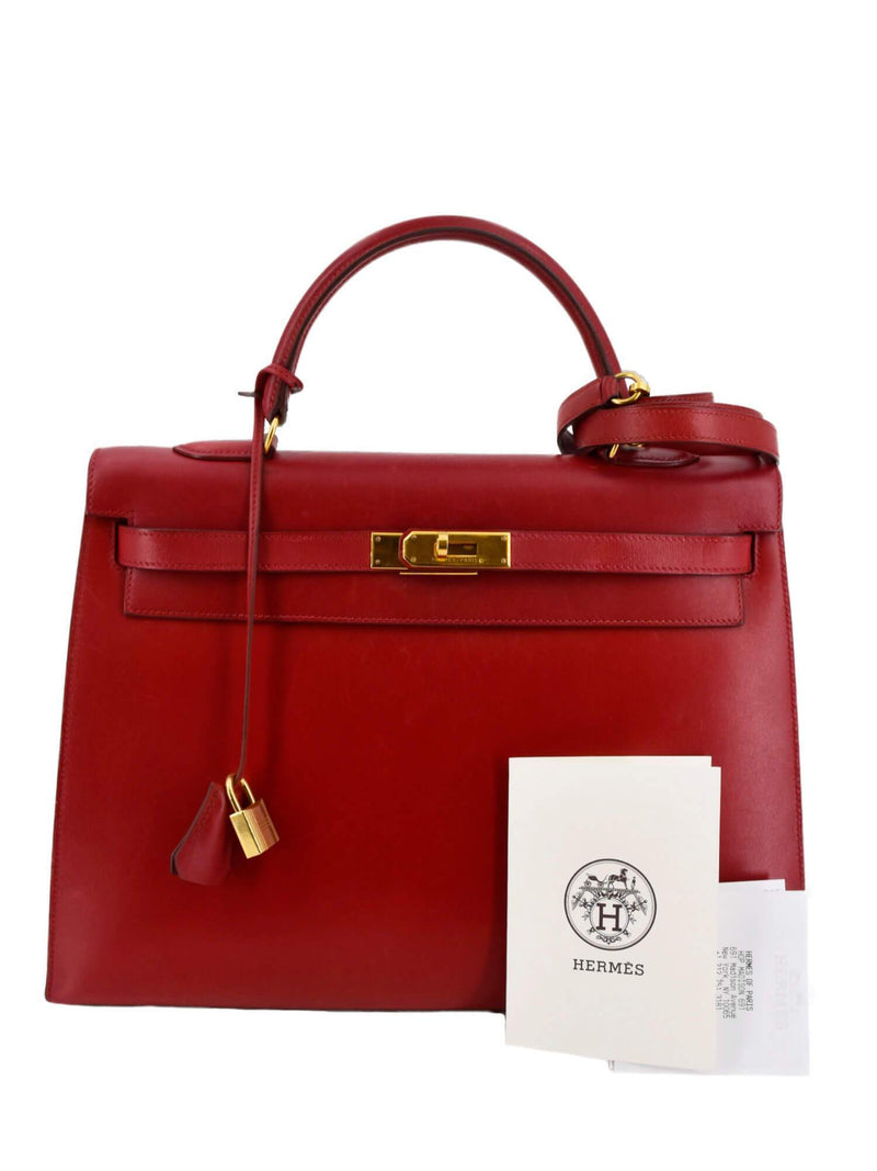 Hermes Box Kelly Sellier 35 Rouge-designer resale