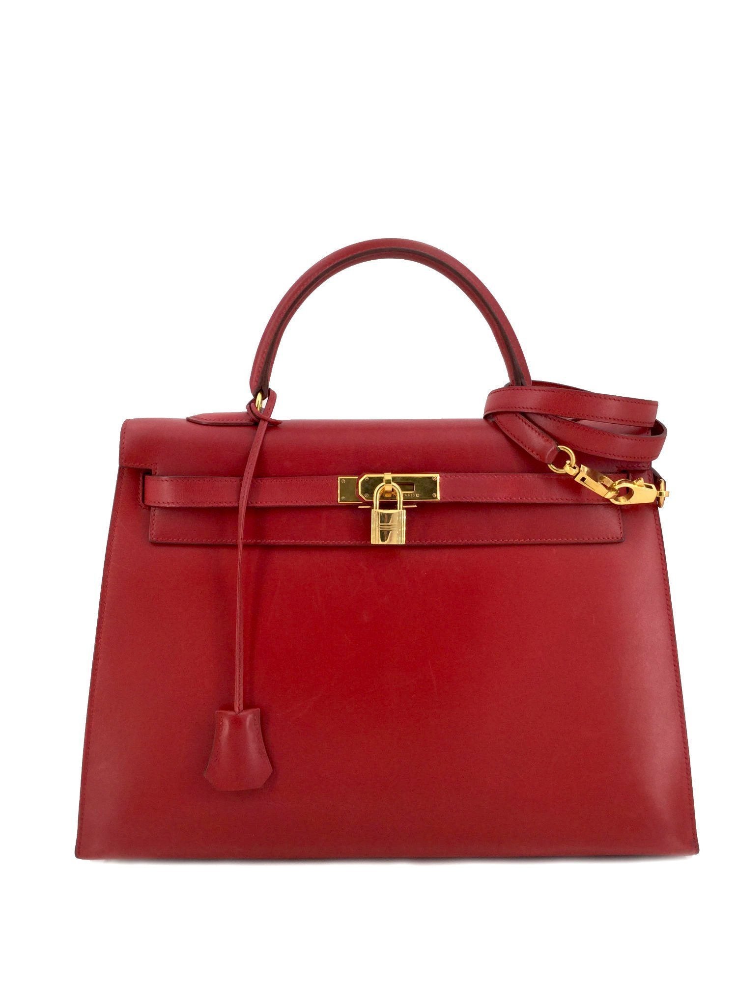Hermes Box Kelly Sellier 35 Rouge-designer resale