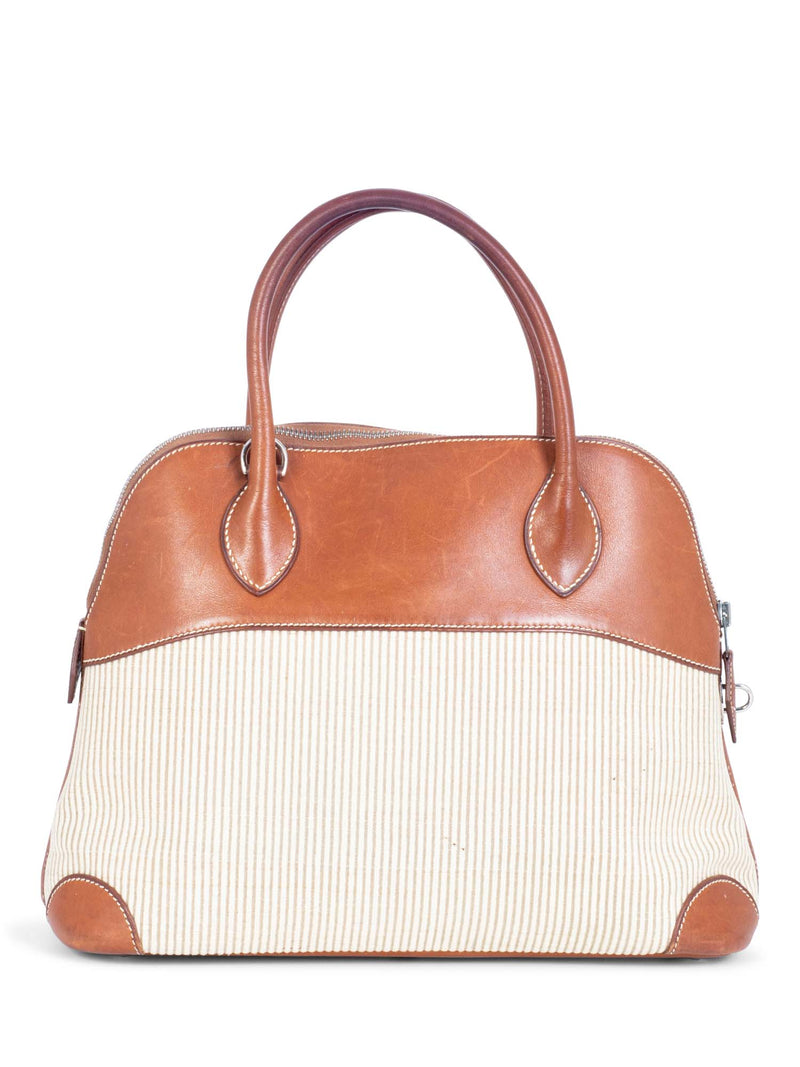 Hermes Box Leather Canvas Bolide Bag 31 Brown-designer resale