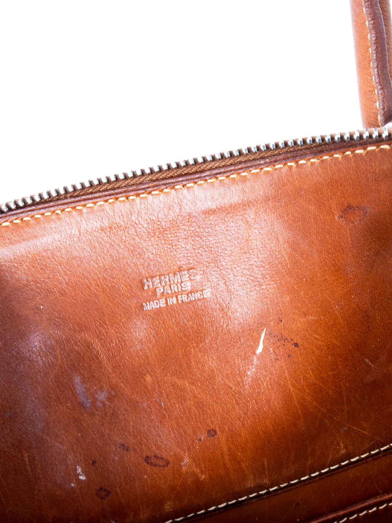 Hermes Box Leather Canvas Bolide Bag 31 Brown-designer resale