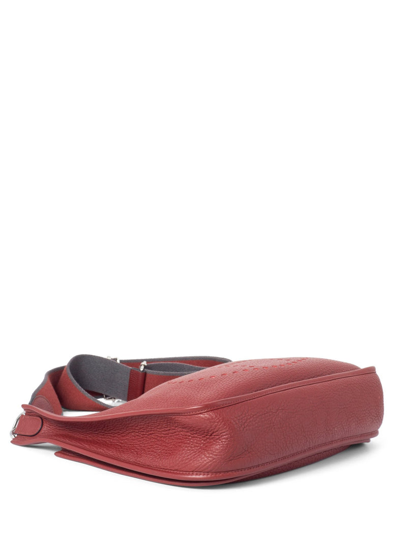Hermes Clemence Evelyne III GM Messenger Bag Red Grey-designer resale