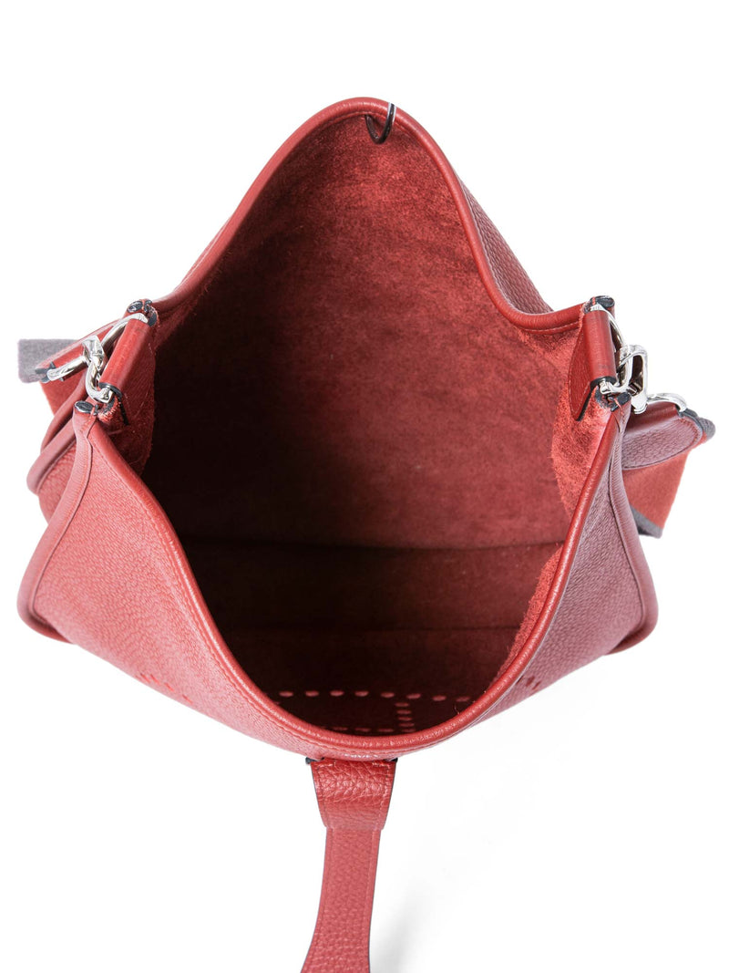Hermes Clemence Evelyne III GM Messenger Bag Red Grey-designer resale