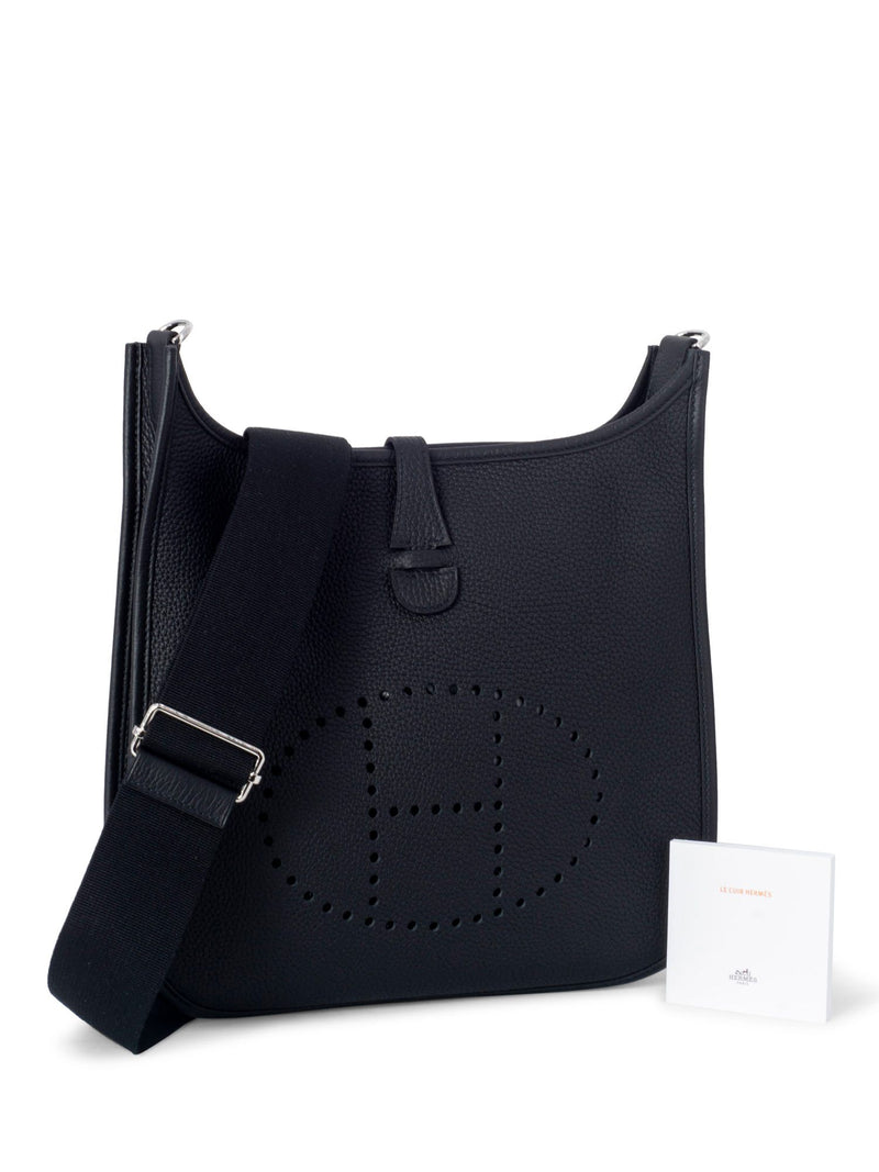 Hermes Clemence Evelyne III PM Messenger Bag Black-designer resale