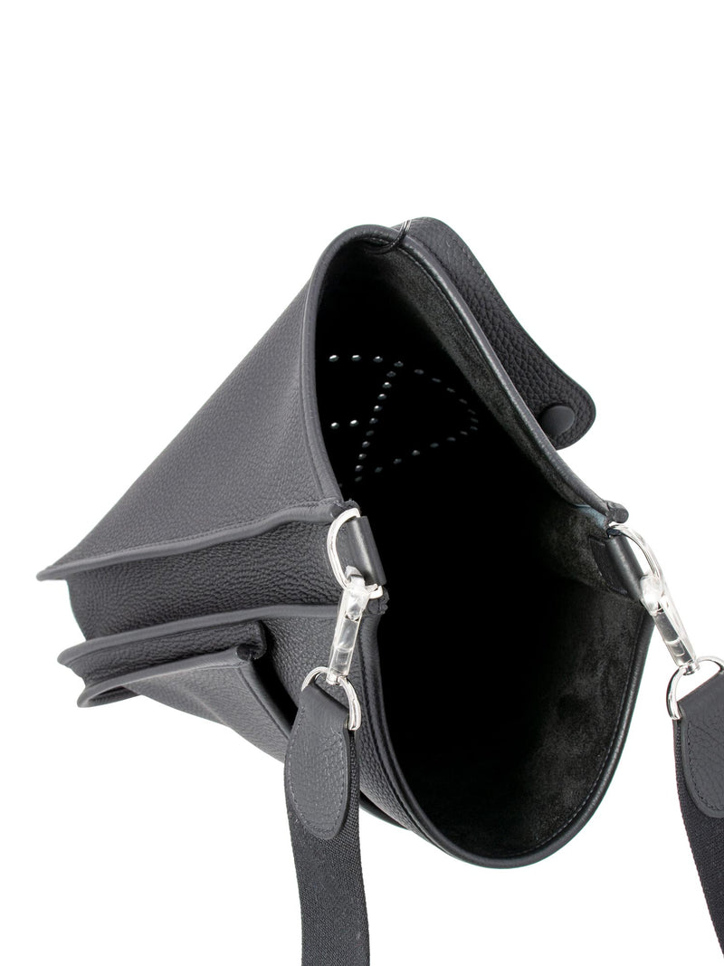Hermes Clemence Evelyne III PM Messenger Bag Black-designer resale