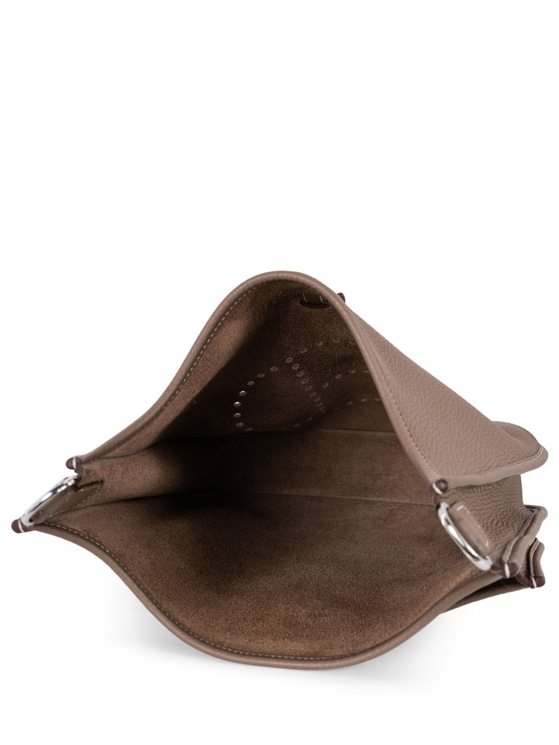 Hermes Clemence Evelyne III PM Messenger Bag Taupe-designer resale