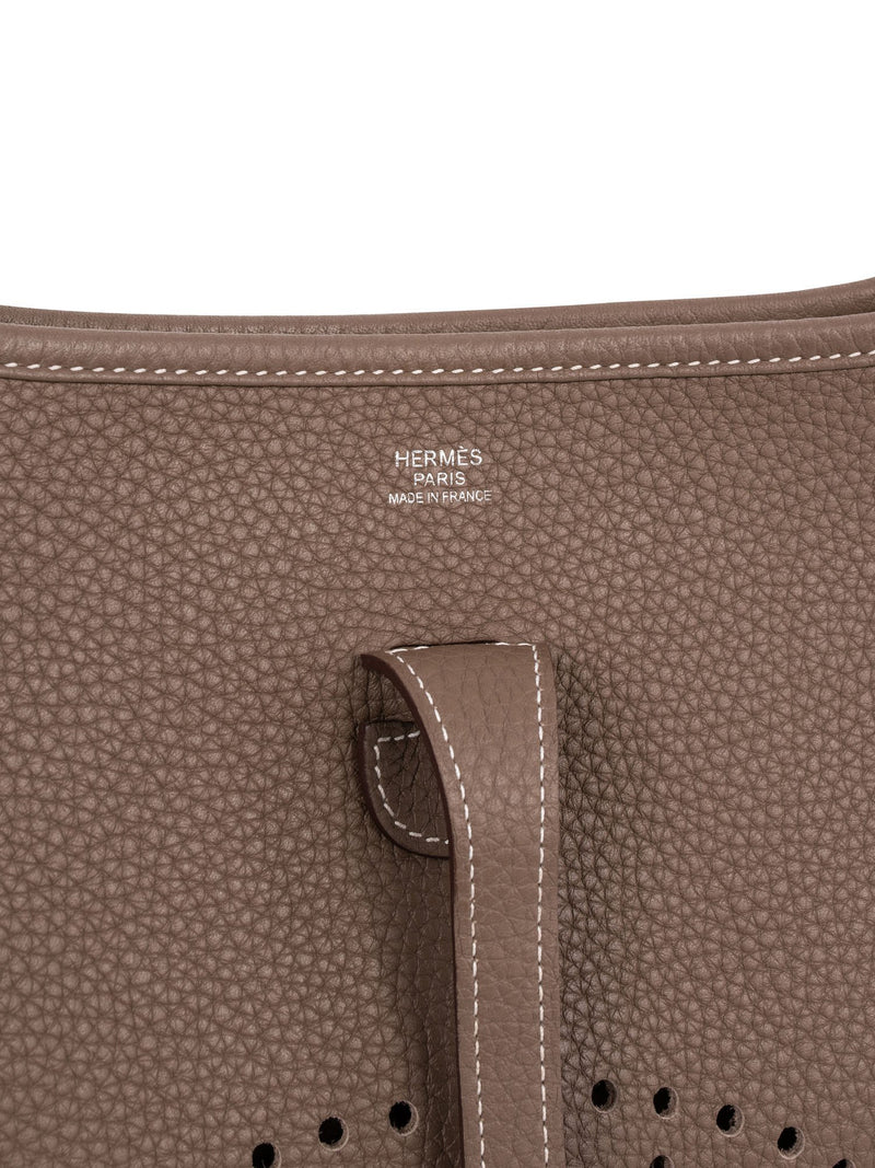Hermes Clemence Evelyne III PM Messenger Bag Taupe-designer resale