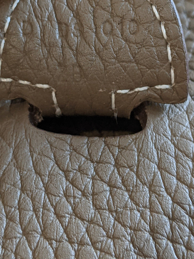 Hermes Clemence Evelyne III PM Messenger Bag Taupe-designer resale