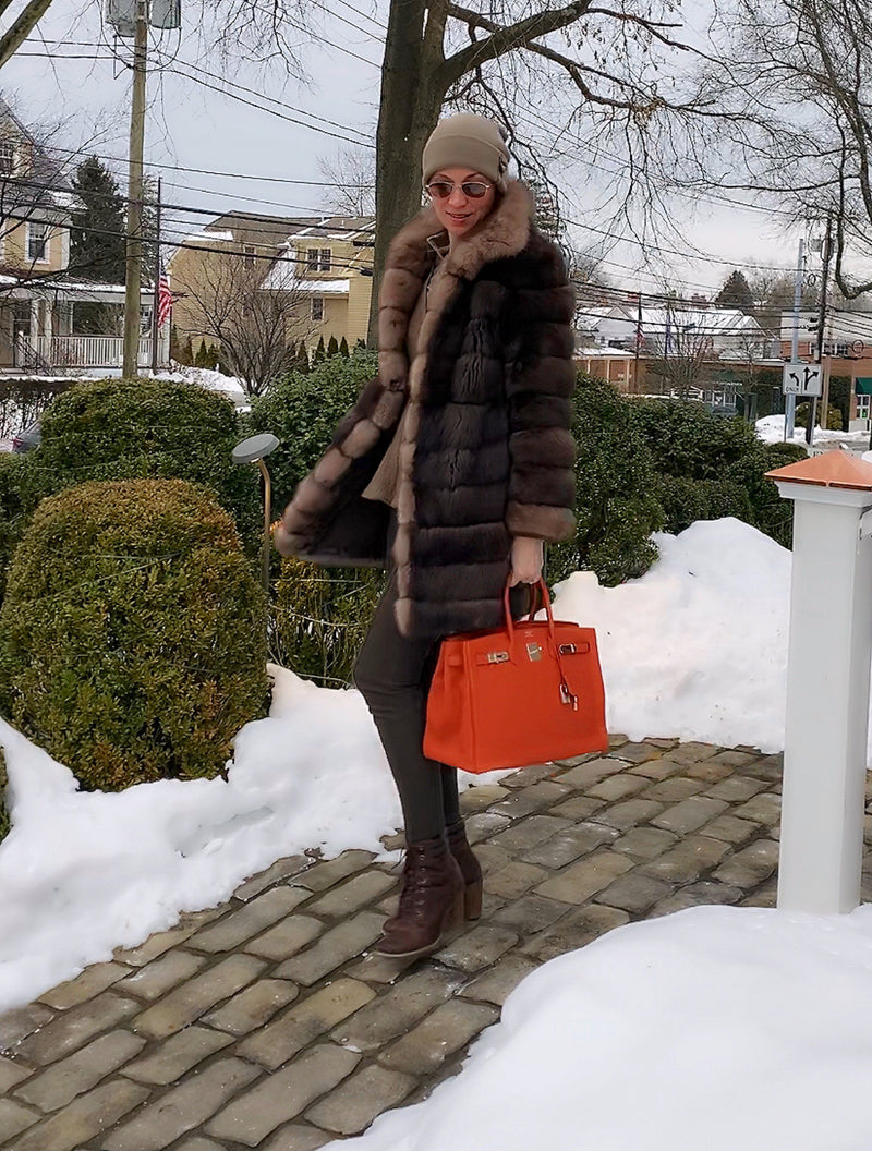 Hermes Clemence Leather Birkin Bag 35 Orange