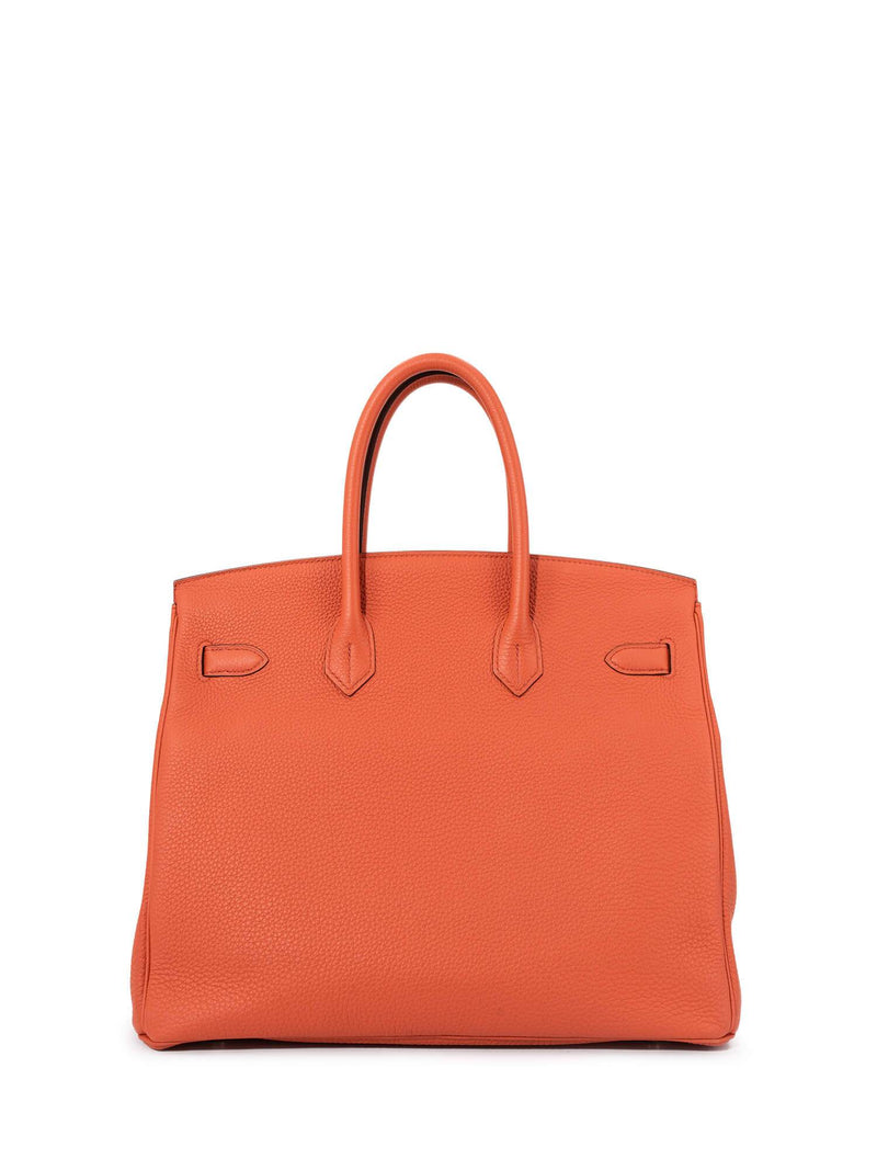 Hermes Clemence Leather Birkin Bag 35 Orange-designer resale