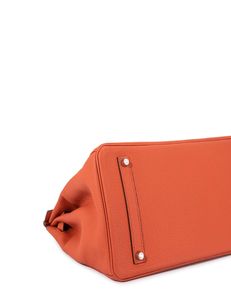 Hermes Clemence Leather Birkin Bag 35 Orange-designer resale
