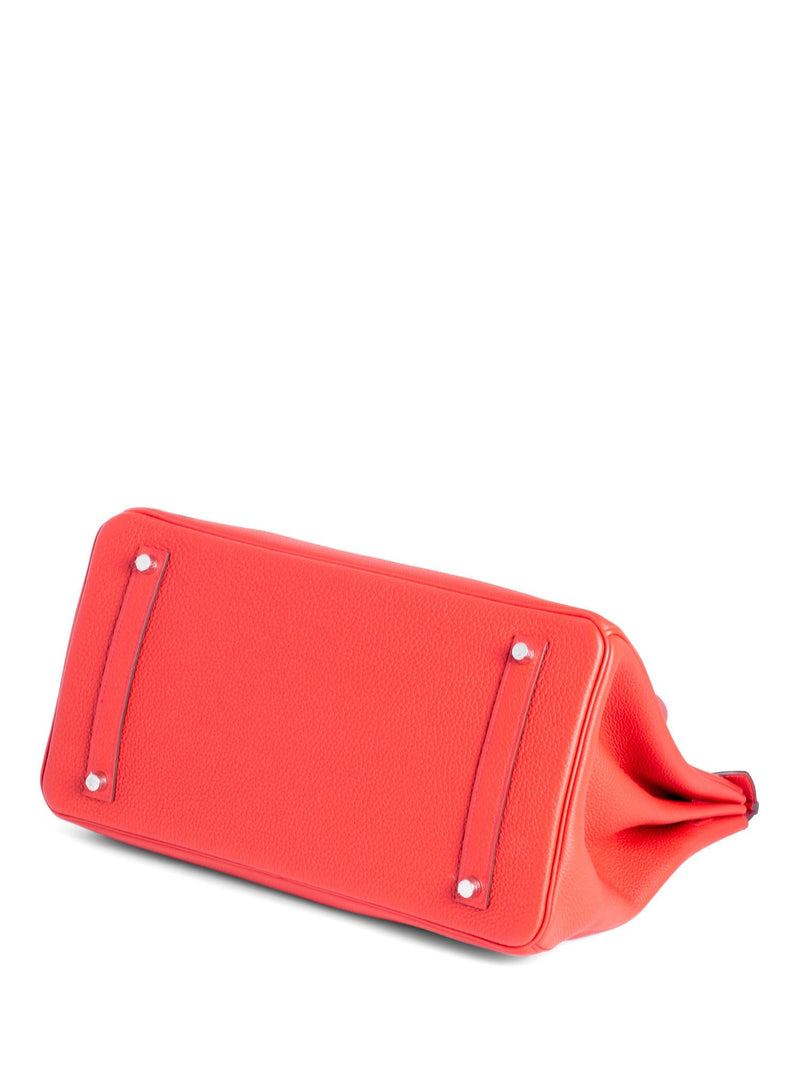 Hermes Clemence Leather Birkin Bag 35 Red-designer resale