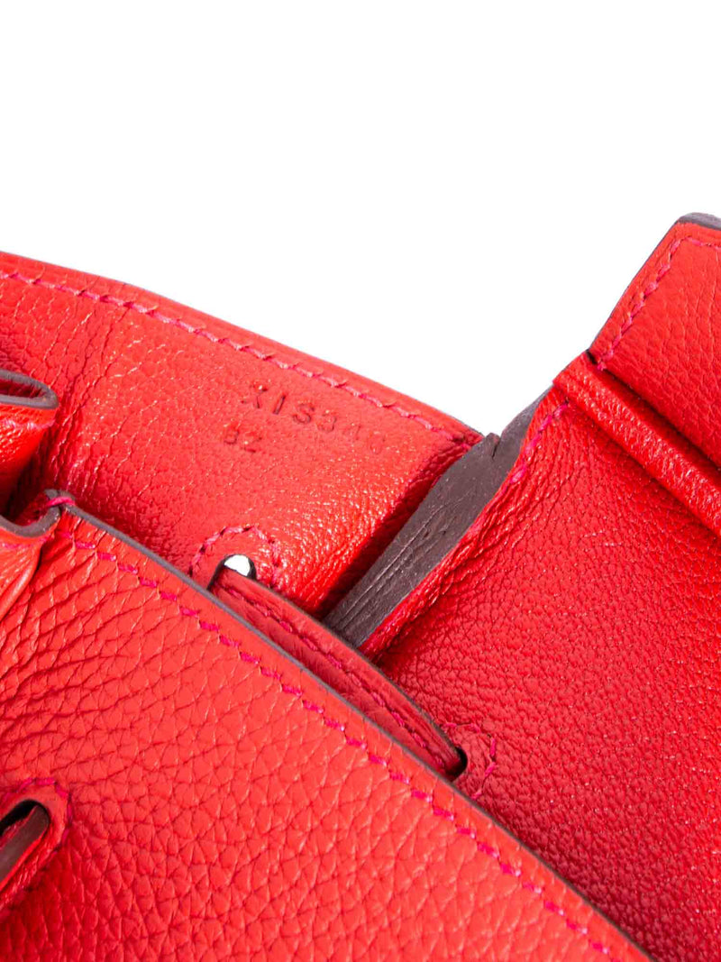 Hermes Clemence Leather Birkin Bag 35 Red-designer resale