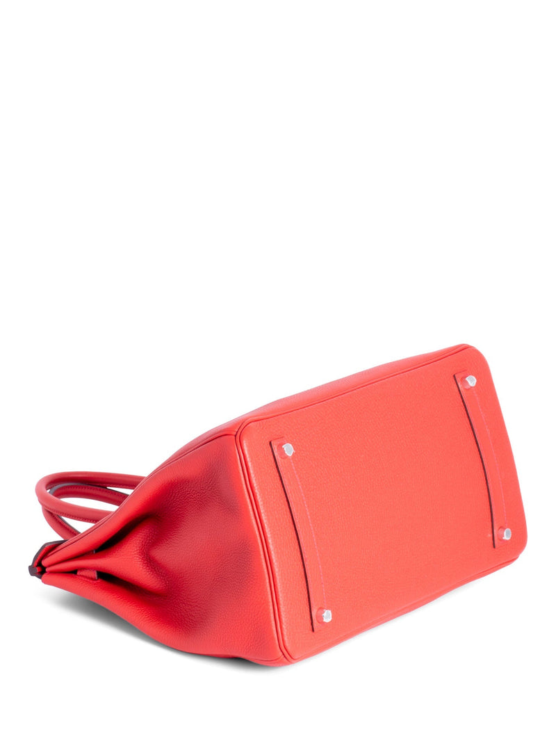 Hermes Clemence Leather Birkin Bag 35 Red-designer resale