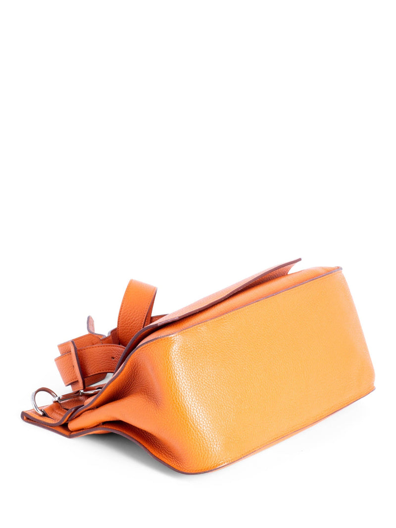 Hermes Clemence Leather Jypsiere Messenger Bag 34 Orange-designer resale