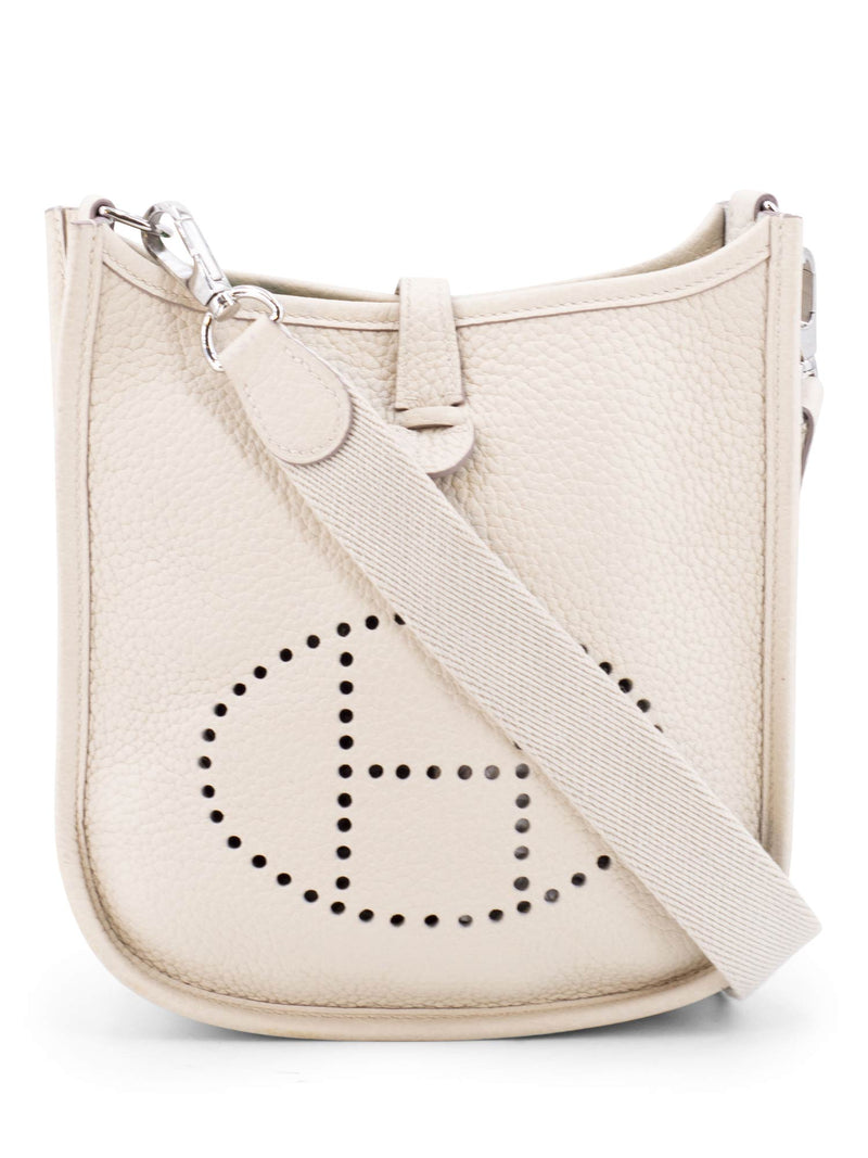 Hermes Clemence Leather Mini TPM Messenger Bag Ivory-designer resale