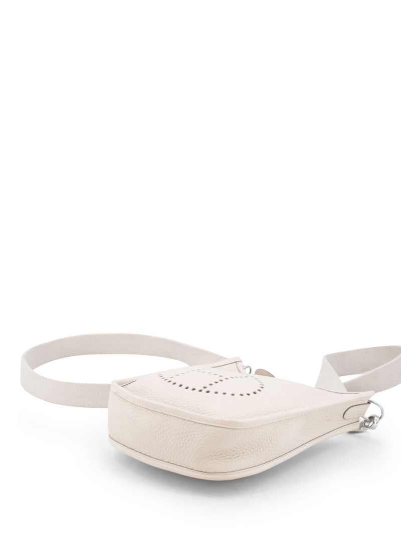 Hermes Clemence Leather Mini TPM Messenger Bag Ivory-designer resale