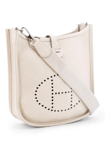 Hermes Clemence Leather Mini TPM Messenger Bag Ivory-designer resale