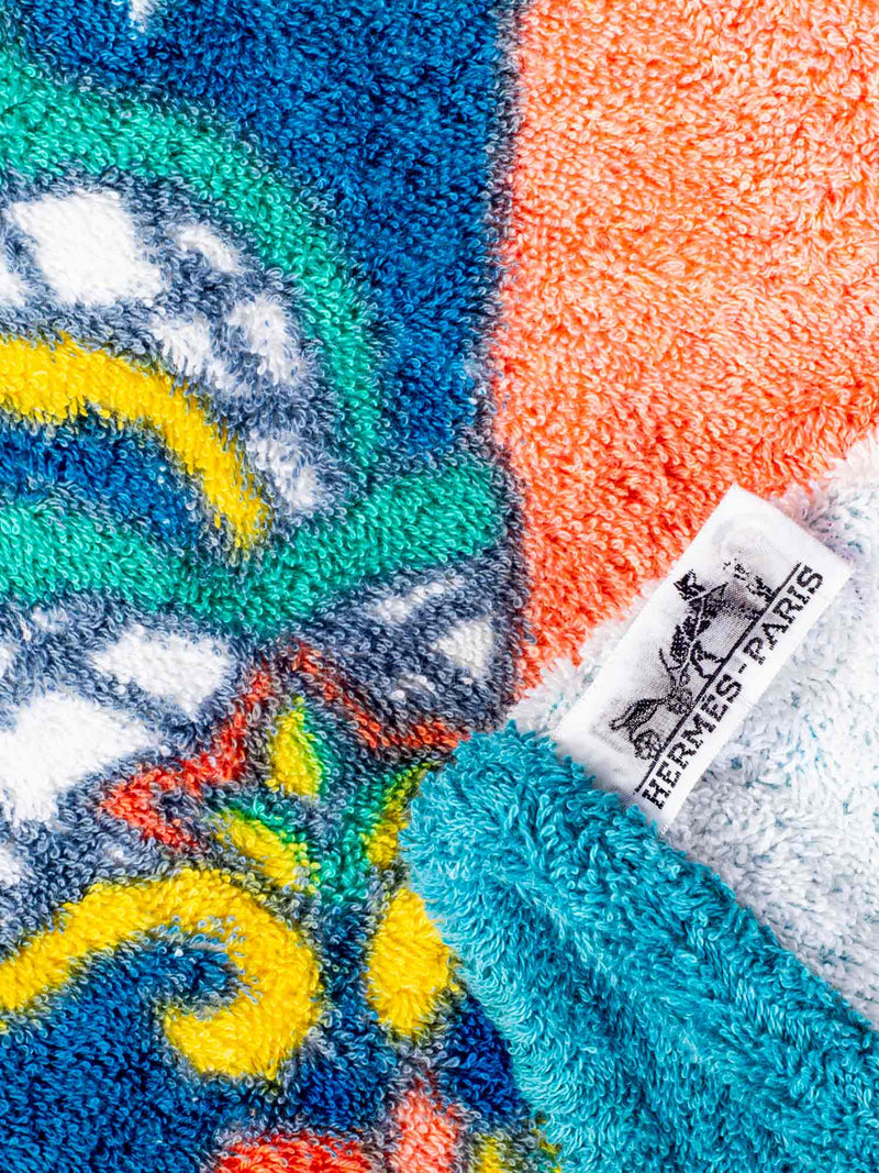 Hermes Cotton Horse Beach Towel Multi-Color-designer resale
