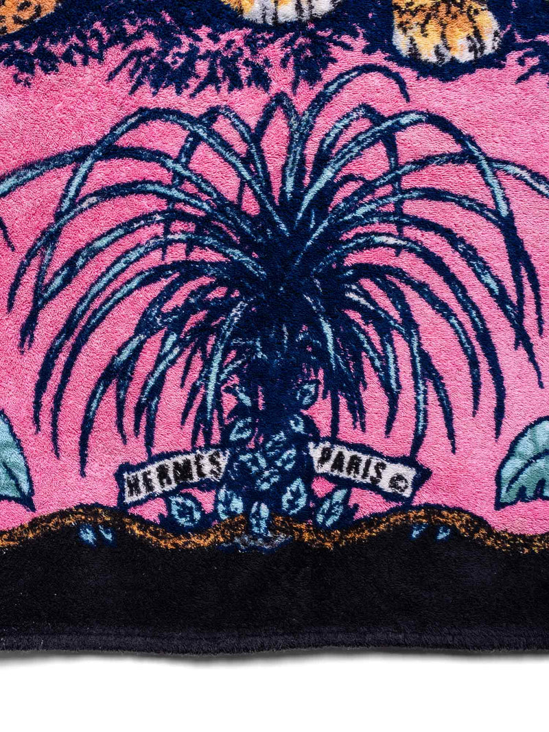 Hermes Cotton Leopards Jungle of Love XL Picnic Blanket Multicolor
