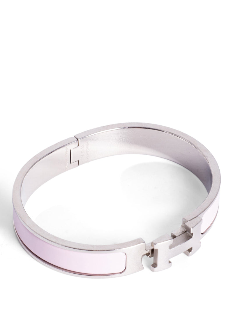 Hermes Enamel Narrow Clic Clac H Bracelet PM Blush Pink-designer resale