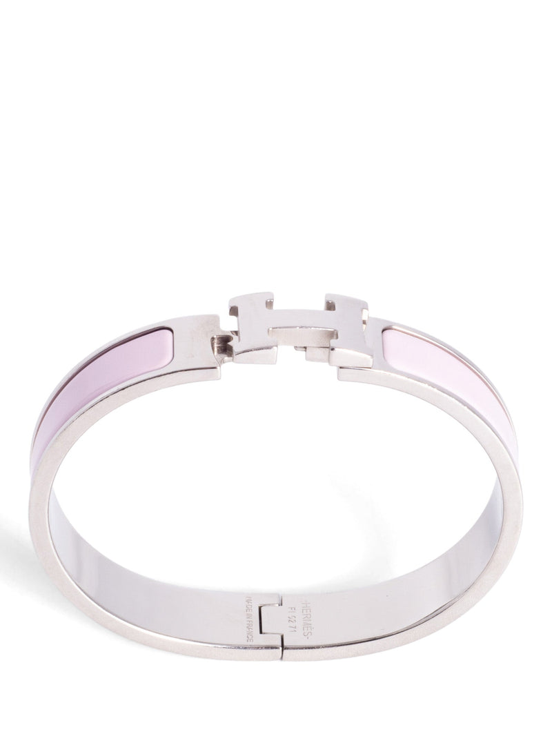 Hermes Enamel Narrow Clic Clac H Bracelet PM Blush Pink-designer resale