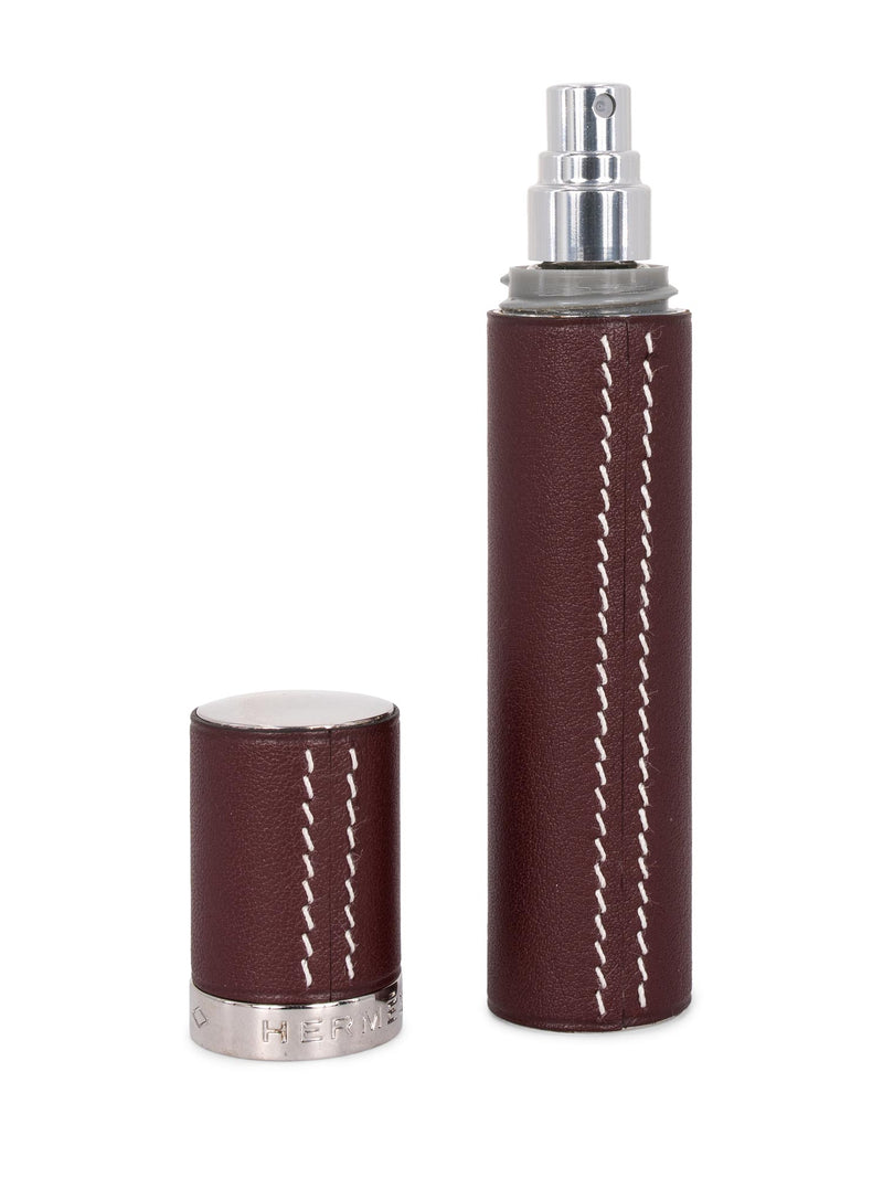 Hermes Epsom Leather Atomizer Refillable Bottle Burgundy