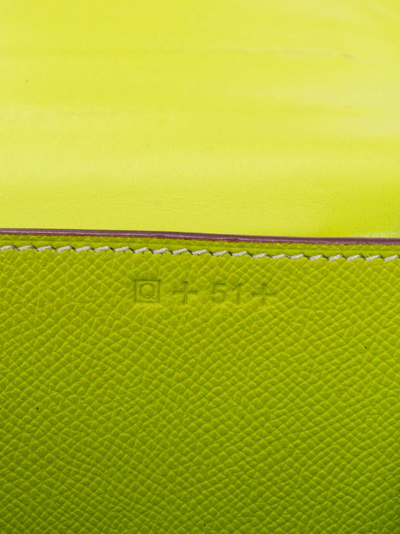 Hermes Epsom Leather Constance Bag 24 Kiwi Green