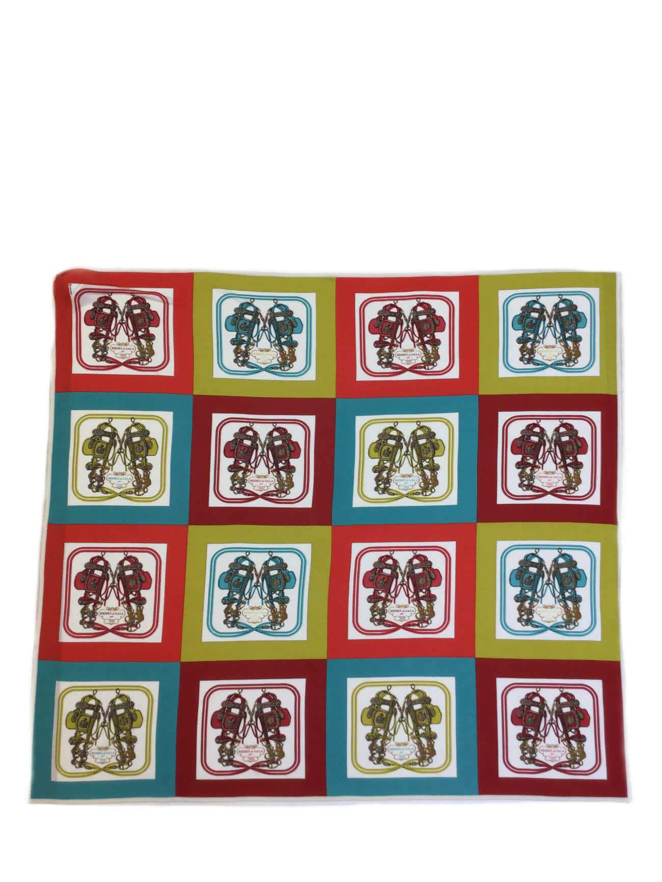 Hermes Jersey Silk Brides de Gala Scarf 90 Red-designer resale