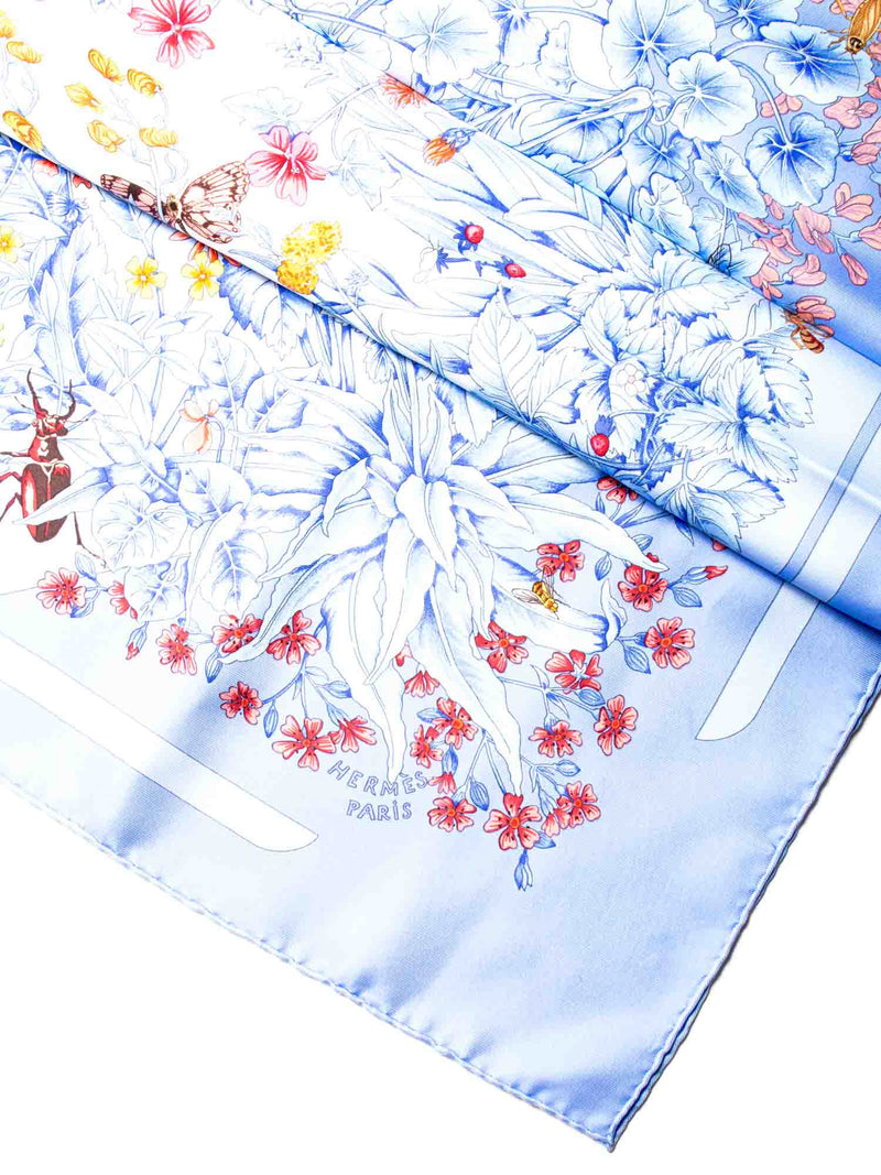 Hermes "La Prairie" Silk Scarf Blue-designer resale
