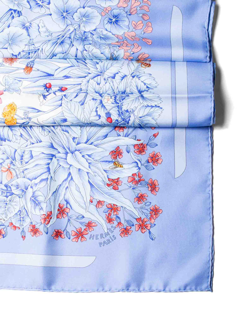 Hermes "La Prairie" Silk Scarf Blue-designer resale