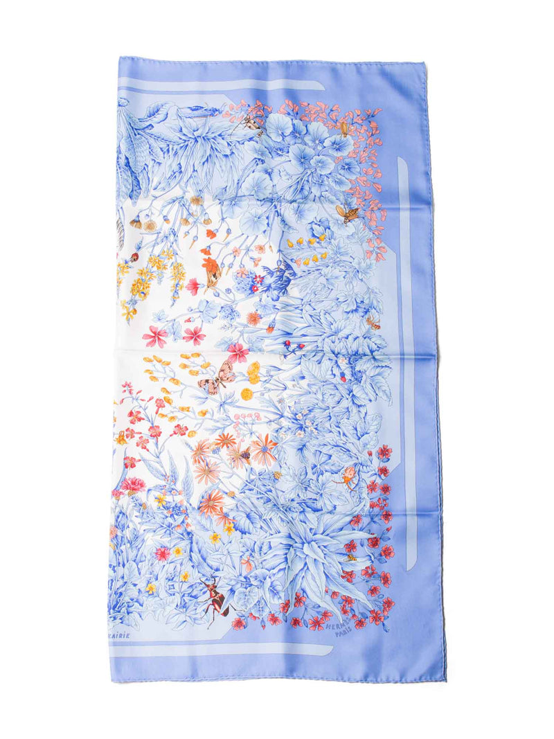 Hermes "La Prairie" Silk Scarf Blue-designer resale