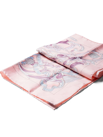 Hermes Le Mors "A La Conetable" Silk Scarf Pink-designer resale