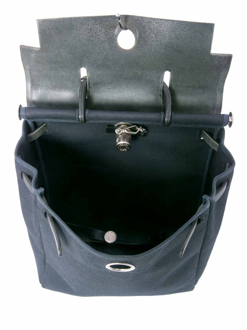 Herbag leather backpack Hermès Burgundy in Leather - 35963339